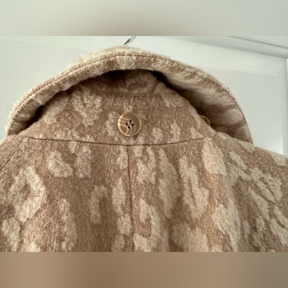 L.A.M.B. Gwen Stefani Balmacaan Camel Long Jacket Coat Sz 6 Leopard No Hood - Picture 9 of 11